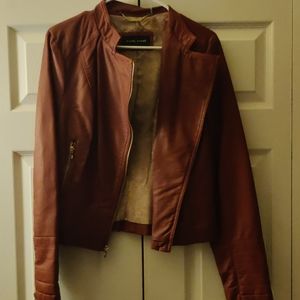 Red leather jacket